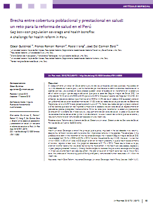 Brecha entre cobertura poblacional y prestacional en salud: un reto para la reforma de salud en el Perú