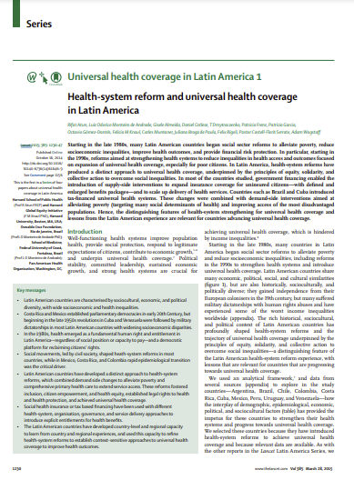 Health-system reform and universal health coverage in Latin America