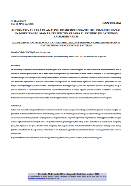 Alternativas para el análisis de microdesgaste del esmalte dental en muestras humanas