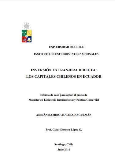 Inversión extranjera directa: los capitales chilenos en Ecuador