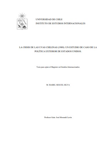 La crisis de las uvas chilenas (1989). Un estudio de caso de la política exterior de Estados Unidos