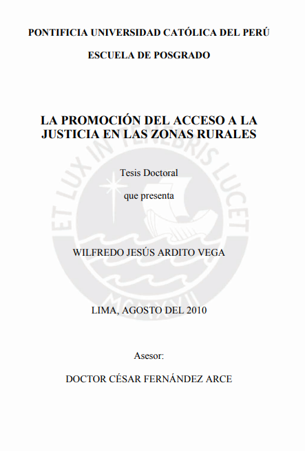 La promoción del acceso a la justicia en las zonas rurales