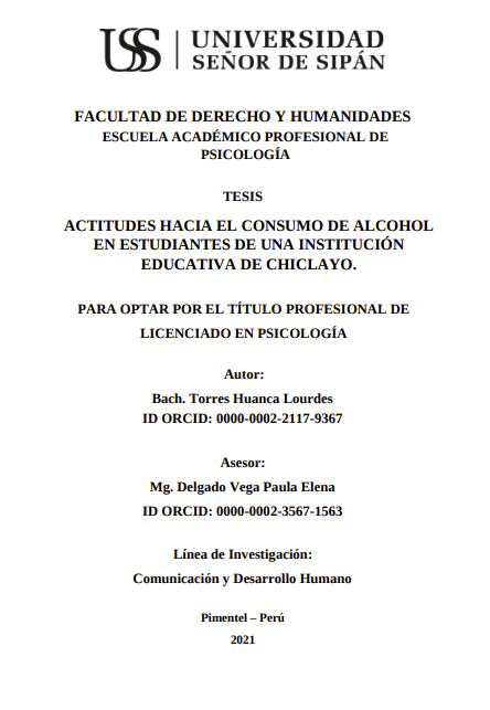 Actitudes hacia el consumo de alcohol en estudiantes de una institución educativa de Chiclayo