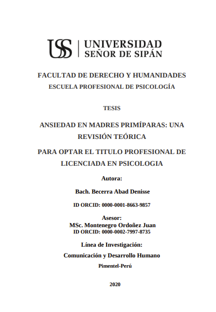 Ansiedad en madres primíparas: Una revisión teórica