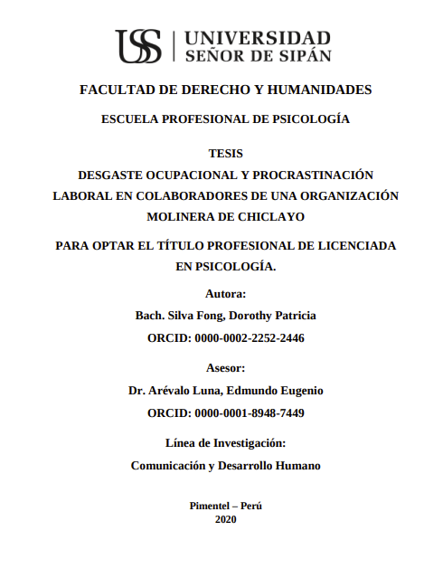 Desgaste ocupacional y procrastinación laboral en colaboradores de una organización molinera de Chiclayo