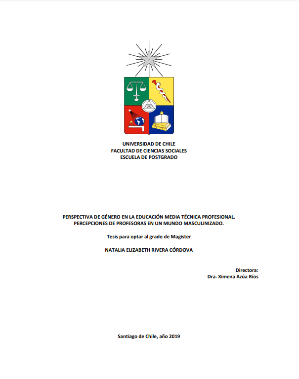 Perspectiva de género en la educación media técnica profesional. Percepciones de profesoras en un mundo masculinizados