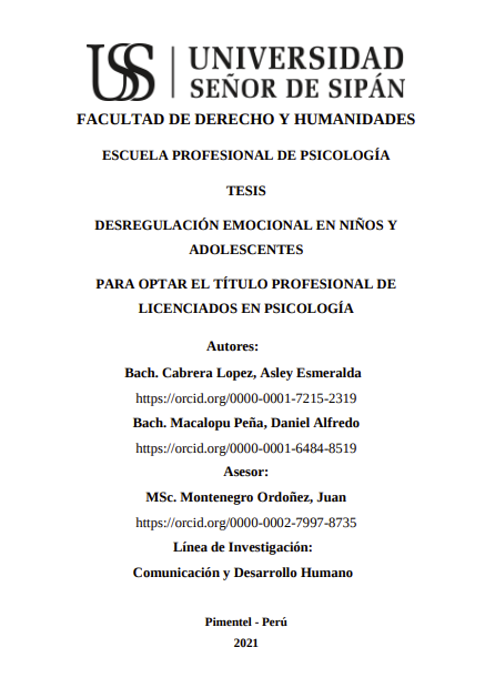 Desregulación emocional en niños y adolescentes