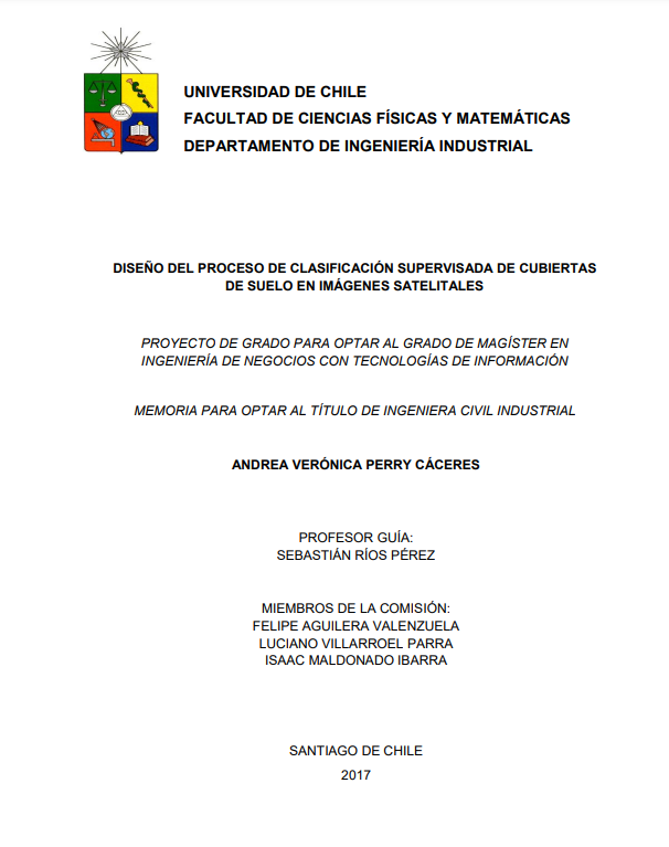 Diseño del proceso de clasificación supervisada de cubiertas de suelo en imágenes satelitales