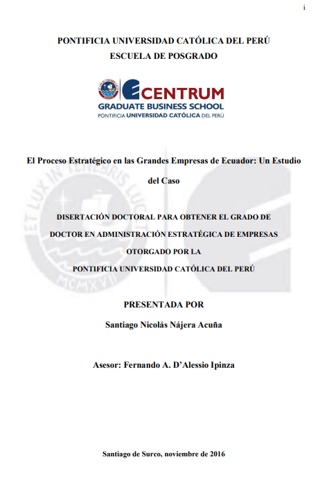 El proceso estratégico en las grandes empresas de Ecuador: Un estudio del caso