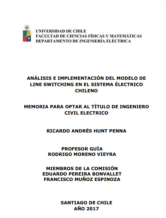 Análisis e implementación del modelo de line switching en el sistema eléctrico chileno