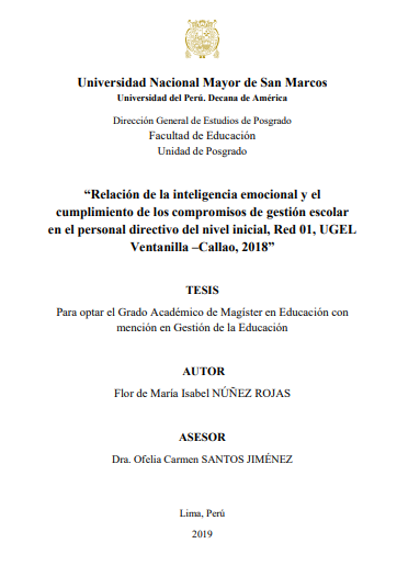 Relación de la inteligencia emocional y el cumplimiento de los compromisos de gestión escolar