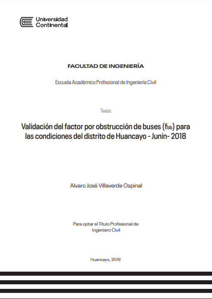 Validación del factor por obstrucción de buses (fbb) para las condiciones del distrito de Huancayo