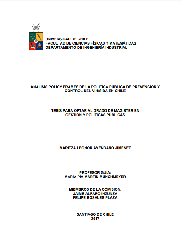 Análisis policy frames de la política pública de prevención y control del VIH/Sida en Chile