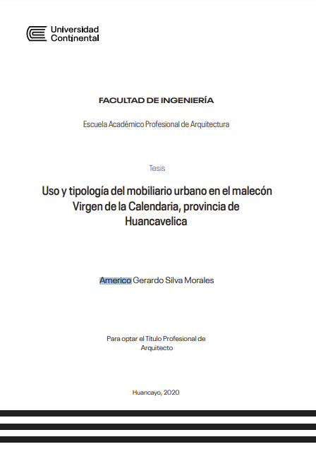 Uso y tipología del mobiliario urbano en el malecón Virgen de la Calendaría, provincia de Huancavelica