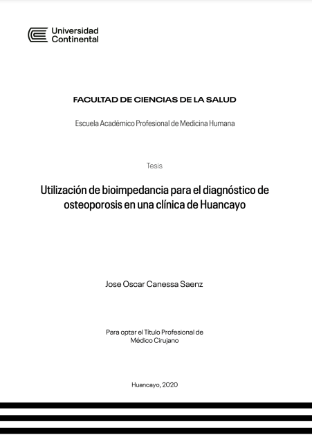 Utilización de bioimpedancia para el diagnóstico de osteoporosis en una clínica de Huancayo