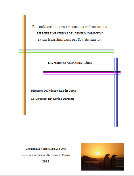 Biología reproductiva y ecología trófica de dos especies simpátricas del género Pygoscelis