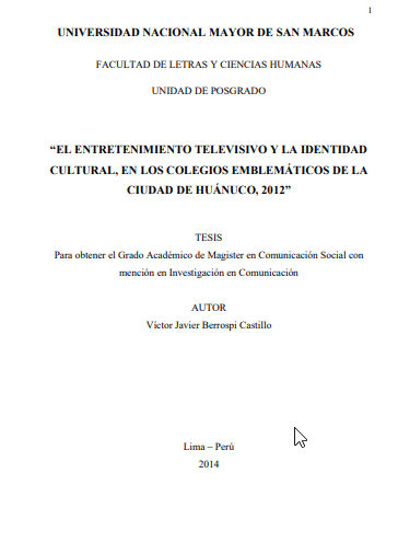 El Entretenimiento televisivo y la identidad cultural