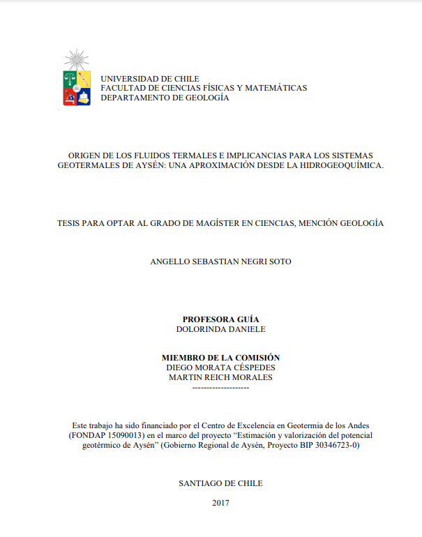 Origen de los fluidos termales e implicancias para los sistemas geotermales de Aysén