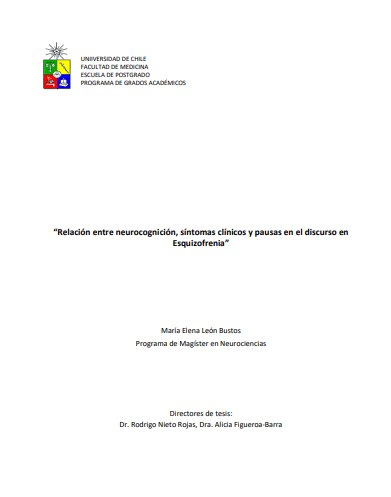 Relación entre neurocognición, síntomas clínicos y pausas en el discurso en Esquizofrenia