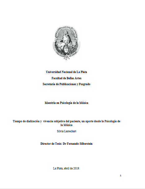 Tiempo de dialización y vivencia subjetiva del paciente, un aporte desde la Psicología de la Música