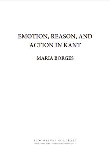 Emotion, reason, and action in Kant