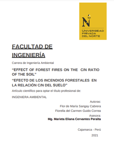 Efecto de los incendios forestales en la relación C/N del suelo