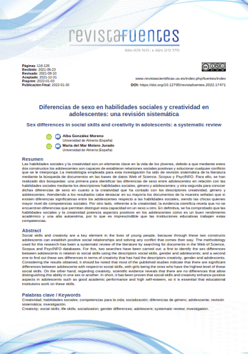 Diferencias de sexo en habilidades sociales y creatividad en adolescentes