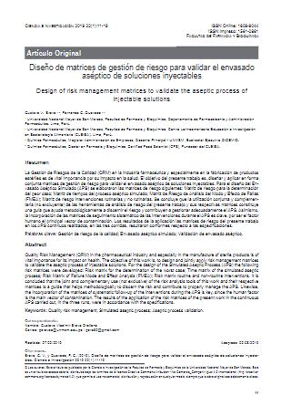 Diseño de matrices de gestión de riesgo para validar el envasado aséptico de soluciones inyectables