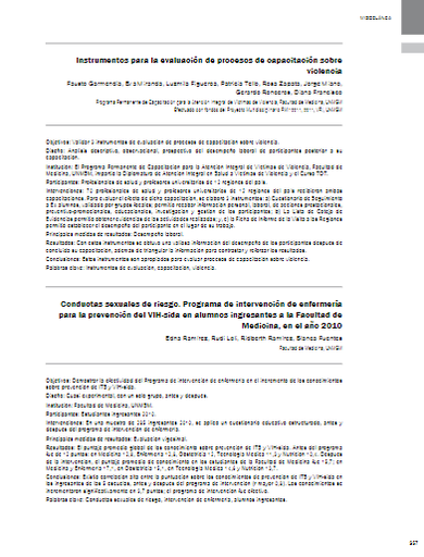 Instrumentos para la evaluación de procesos de capacitación sobre violencia