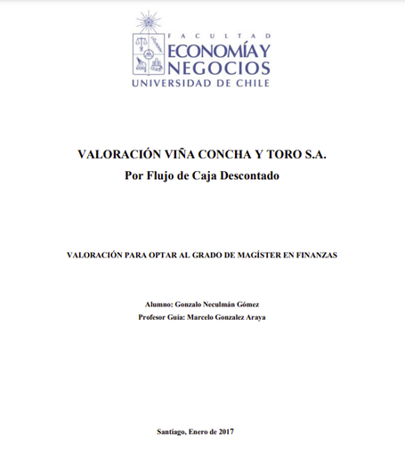 Valoración Viña Concha y Toro S.A. : por flujo de caja descontado