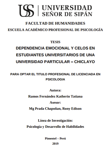 Dependencia emocional y celos en estudiantes universitarios de una universidad particular - Chiclayo