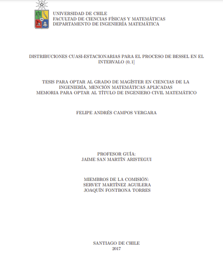 Distribuciones Cuasi-Estacionarias para el proceso de Bessei en el intervalo (0,1)