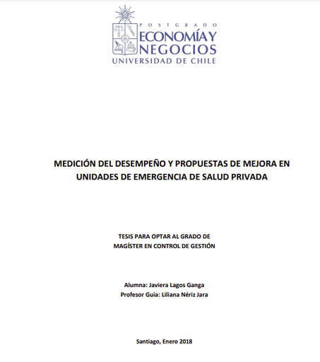 Medición del desempeño y propuestas de mejora en unidades de emergencia de salud privada