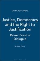 Justice, Democracy and the Right to Justification