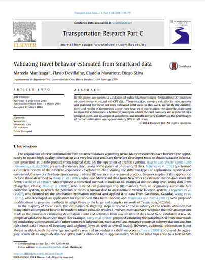 Validating travel behavior estimated from smartcard data