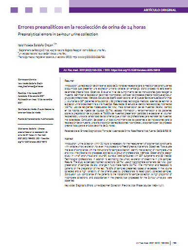 Errores preanalíticos en la recolección de orina de 24 horas