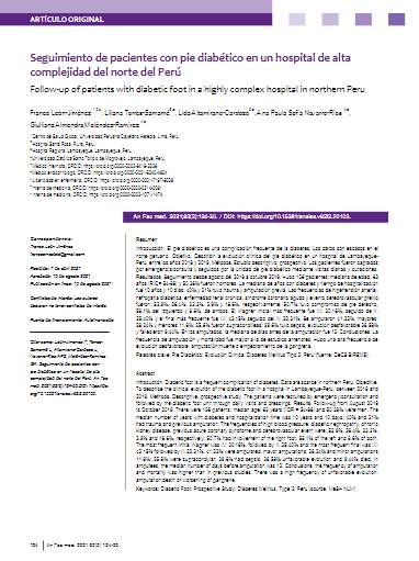 Seguimiento de pacientes con pie diabético en un hospital de alta complejidad del norte del Perú