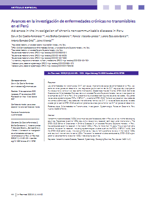 Avances en la investigación de enfermedades crónicas no transmisibles en el Perú
