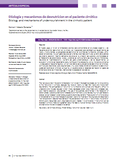 Etiología y mecanismos de desnutrición en el paciente cirrótico
