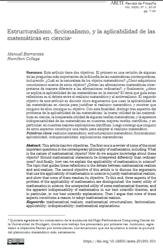 Estructuralismo, ficcionalismo, y la aplicabilidad de las matemáticas en ciencia