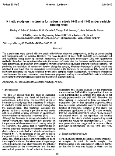 Kinetic study on martensite formation in steels 1045 and 4340 under variable cooling rates