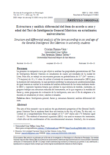 Estructura y análisis diferencial del ítem de acorde a sexo y edad