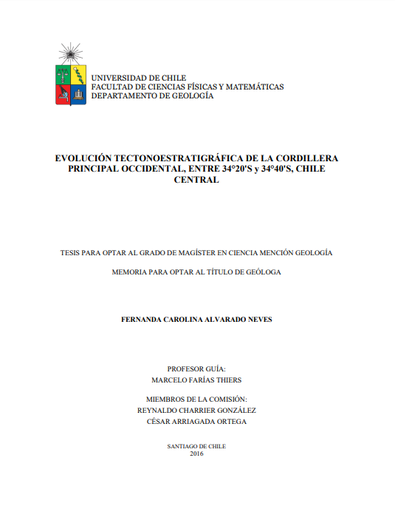 Evolución tectonoestratigráfica de la Cordillera Principal Occidental, entre 34°20'S Y 34°40'S, Chile Central