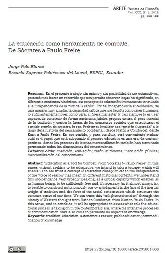 La educación como herramienta de combate. De Sócrates a Paulo Freire