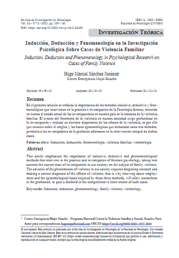 Inducción, Deducción y Fenomenología en la Investigación Psicológica Sobre Casos de Violencia Familiar