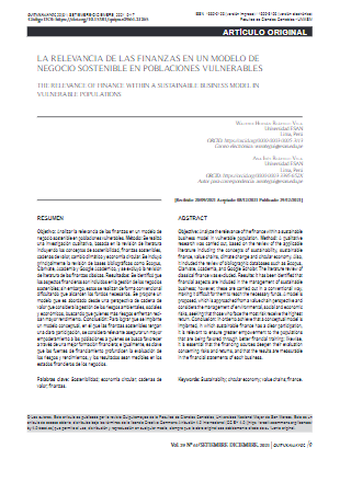 La relevancia de las finanzas en un modelo de negocio sostenible en poblaciones vulnerables