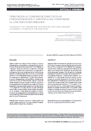 Tributación al consumo de espectáculos cinematográficos y la asistencia del consumidor al cine por filmes peruanos