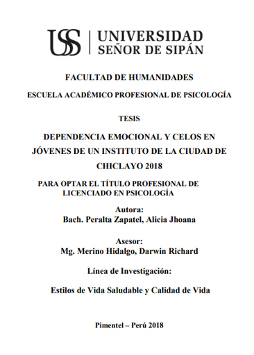 Dependencia emocional y celos en jóvenes de un instituto de la ciudad de Chiclayo 2018