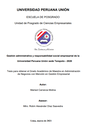 Gestión administrativa y responsabilidad social empresarial de la Universidad Peruana Unión sede Tarapoto - 2020