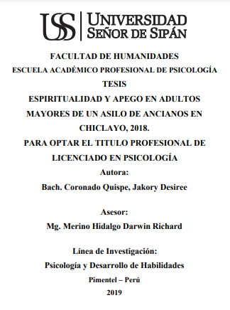 ESPIRITUALIDAD Y APEGO EN ADULTOS MAYORES DE UN ASILO DE ANCIANOS EN CHICLAYO, 2018